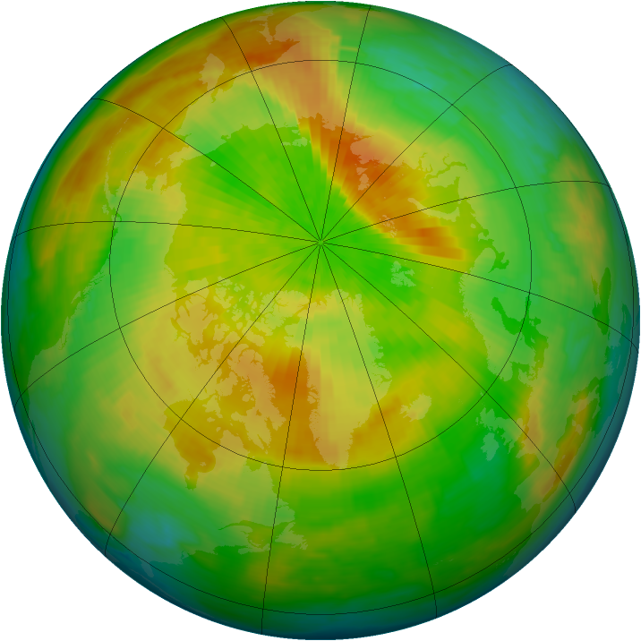 Arctic ozone map for 15 April 1993
